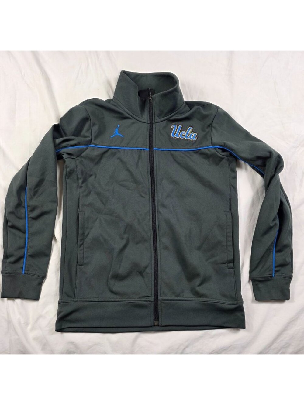 Air Jordan UCLA Mens Size Small Track Jacket Black Blue Full Zip Athletic